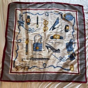 Classic Silk-Feel Scarf in “Shopping on Fifth Ave” theme, made in Italy